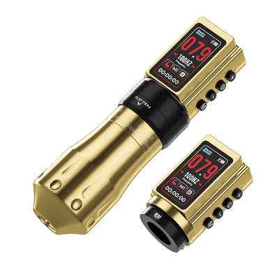 kopen Nieuwste CNC draadloze tattoo machine met digitaal scherm, dubbele batterijen, geheugenfunctie en verstelbare slag voor professionele kunstenaars online vervaardiging