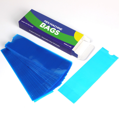 Blauwe tatoeageschermdoos 100 stuks tatoeagepen wegwerp beschermende zak